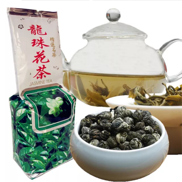 250g Top Grade 100% JASMINE DRAGON PEARLS TEA Bio Jasminblüten Grüner Tee