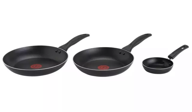 Tefal Easycare 3 Piece Aluminium Frying Pan Set - Black