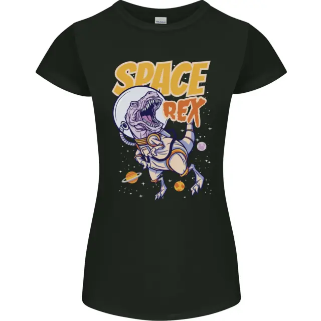 Space T-Rex Dinosaur Dino Astronaut Womens Petite Cut T-Shirt