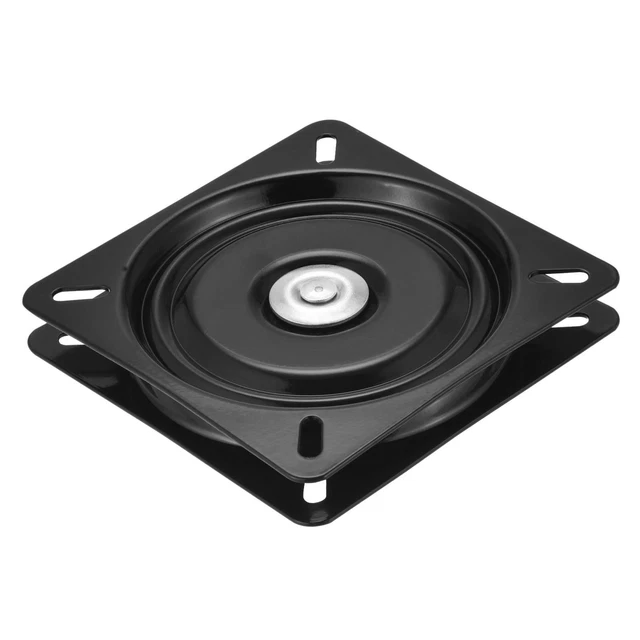 7" Metal Lazy Susan Giratoria Placa Bola Rodamiento Soporte, Cuadrada Negro