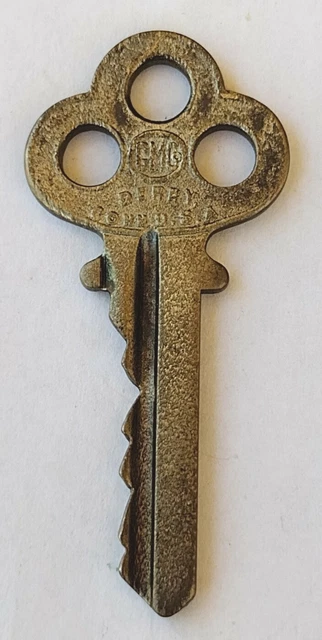 Cerraduras de repuesto vintage de 2" Graham MFG CO Derby Conn Key Appx