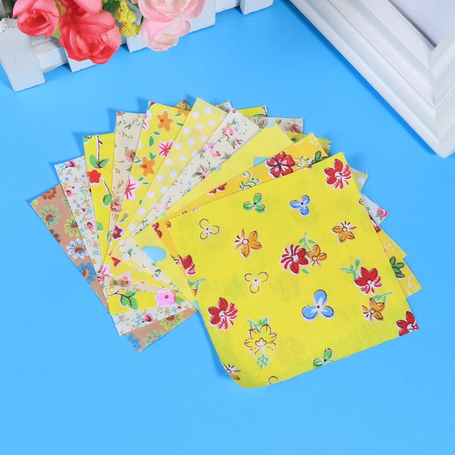 10 Piezas Impreso Floral Algodón Sarga Tela Hecho a Mano Hágalo Usted Mismo Paño de Algodón para