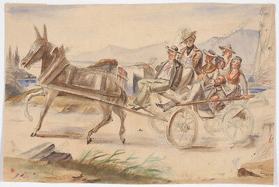 "Neapolitan Carriage", Italian School, Early 19th Century, Watercolor