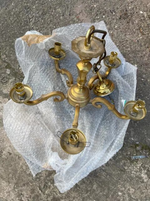 Vintage metal ceiling light fitting gold effect *FREE POSTAGE*