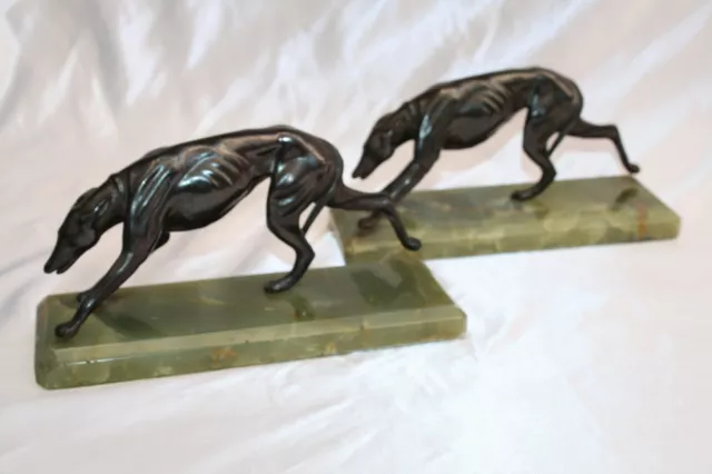 Magnificent 1900'S French Bronze Onyx Pair Of Book Ends 'Must See'