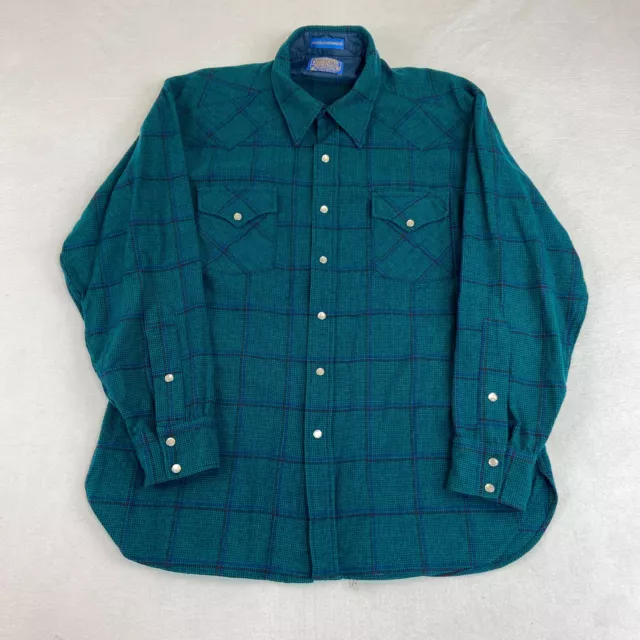 VINTAGE Pendleton Shirt Mens XL Pearl Snap High Grade Western Wear 100% Wool
