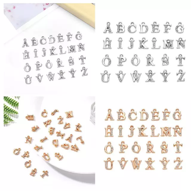 26 pezzi lettere A-Z ciondoli strass di cristallo pendenti fatti a mano perline