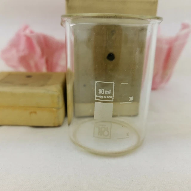Vintage Gdr Glass Laboratory Scientific Graduated Measuring Beakers 50Ml #2664