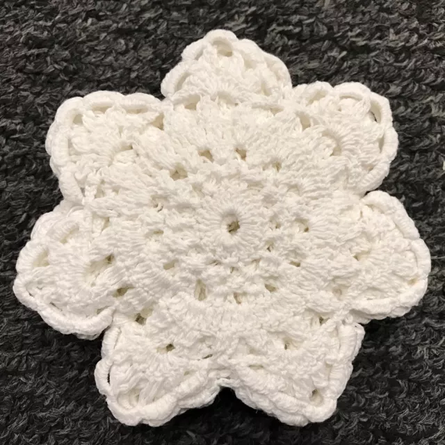 12 Pieces 4" Cotton White Handmade Round Crochet Doily Doilies Snowflake Wedding