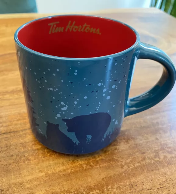 Tim Hortons Bears Limited Edition No. 017 Ceramic Coffee Mug 2017 Blue And Red