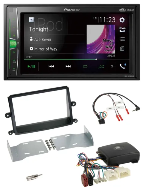 Pioneer 2DIN Lenkrad DAB USB Bluetooth Autoradio für Mitsubishi L200 08-15 Kit