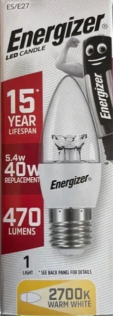 ENERGIZER LED 5,4 W = 40W KERZE ES/E27 2700k WARMWEISS