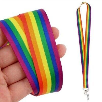 Rainbow Gay Lanyard Neck Strap Key Chain for ID badge Holder Cell phone Wallets