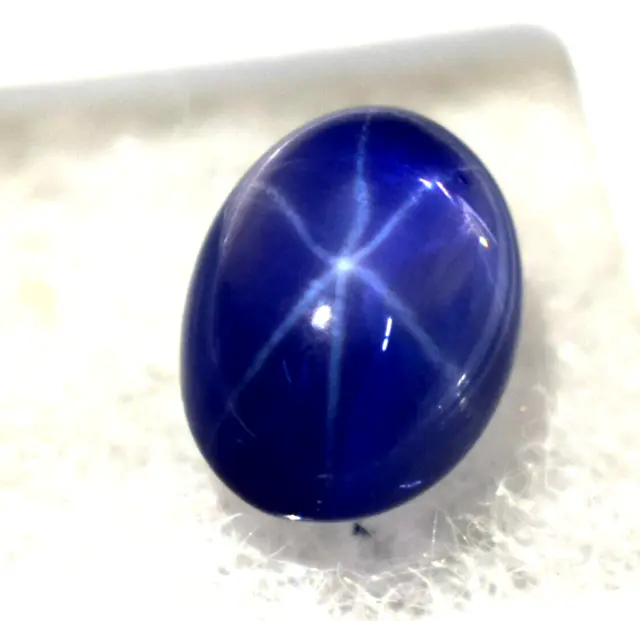 Natural Loose Gemstone  Blue Star Sapphire 11.20 Ct 6 Rays Cabochon Ring Size