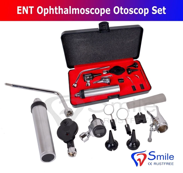 CYNAMED USA F.O. Ophthalmoscope Otoscope ENT Diagnostic Set – LED, CE Premium, FB-OT-0005