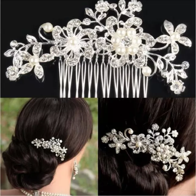 Accessoire mariage, bijou de cheveux , peigne à chignon perles et strass