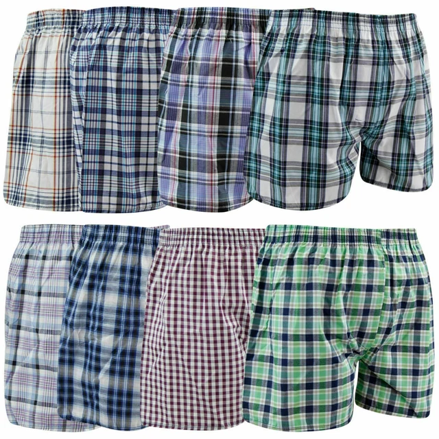 6 PACK PREMIUM Cotton Rich Mens Woven Boxer Shorts Button Fly Underwear
