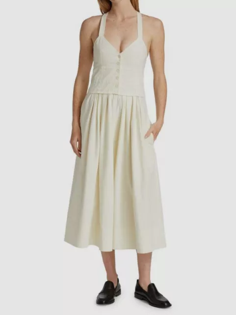 $495 Proenza Schouler White Label Women's Ivory Washed Sweetheart Dress Size 4
