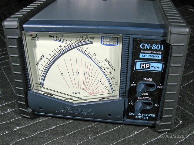 DAIWA CN-801HP CROSS-NEEDLE SWR/Power Meter (1.8-200 MHz) 20/200