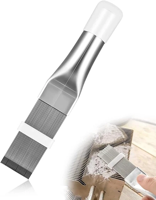 Set 3 Spazzole Per Pulizia Condizionatore E Frigorifero - Pettine Per Lamelle E Panno In Microfibra