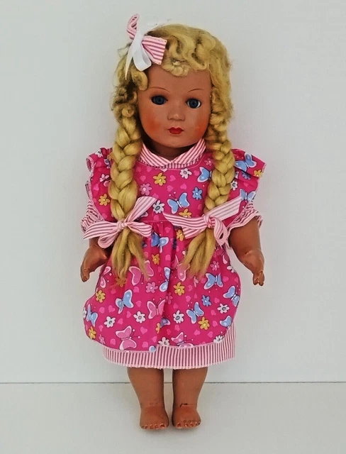 Bambola In Cartapesta Vintage - Anni '40 - Altezza 60 Cm