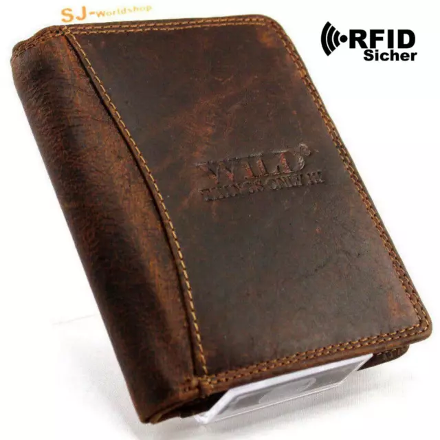 RFID Schutz Echt Leder Herren Portemonnaie Brieftasche,Geldbörse,Wallet SJ-00114