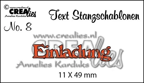 CREAlies Stanzschablone Text Deutsch Set: Einladung 1tlg