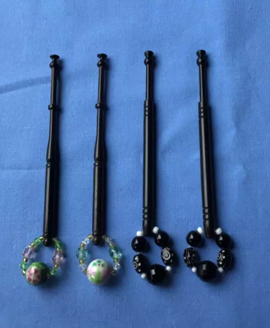 4 Ebony  Lace Bobbins excellent condition