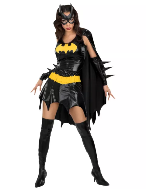 Womens Ladies Batgirl Costume Deluxe DC Comic Batman Adult Halloween Fancy Dress