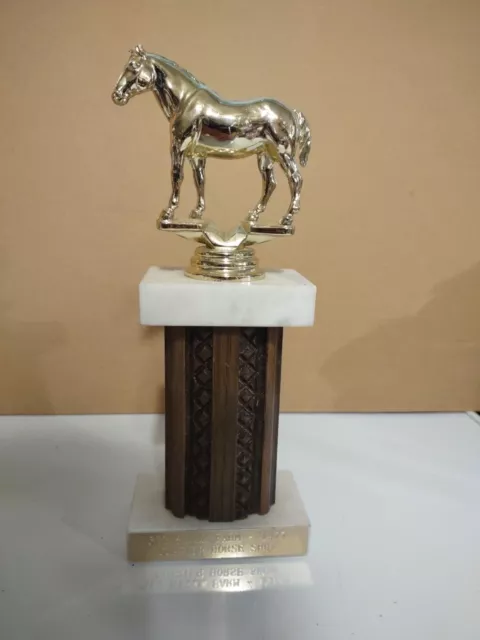 Vintage Horse Rodeo Trophy Marble Base 9" Height