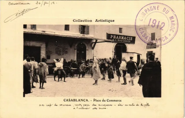 CPA AK MAROC CASABLANCA - Place du Commerce (213437)