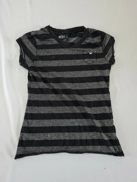 T-shirt ragazza Miss Internazionale età 13 anni nera maniche corte 6238