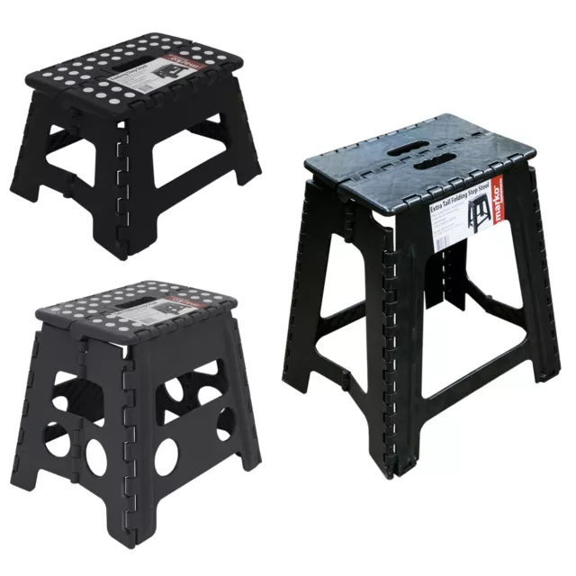 Plastic Folding Step Up Stools Collapsible Foldaway Large Heavy Duty Steps NEW