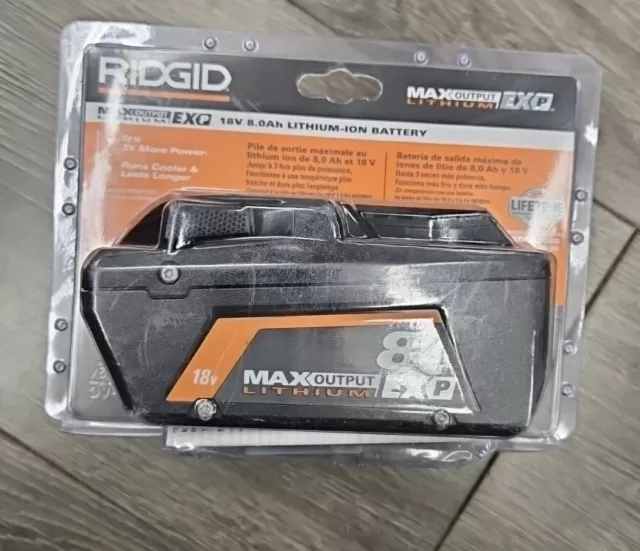 Ridgid 18V Max Output Lithium EXP 8Ah Battery AC840080 SEALED