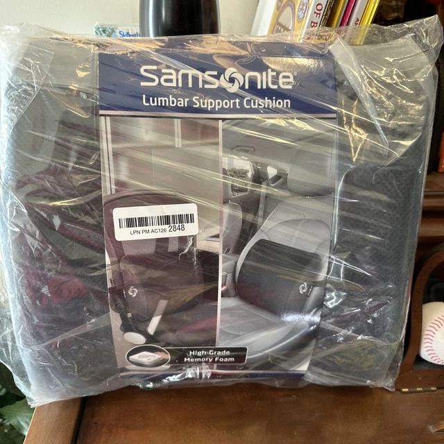 Samsonite Lumbar Support Pillow Memory Foam Car Cushion Lower Back Pain Travel