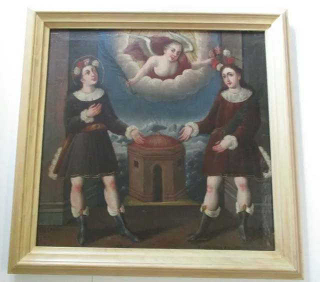 Antique Old Master Painting Religious Icon 18Th Century Large Estate Heirloom