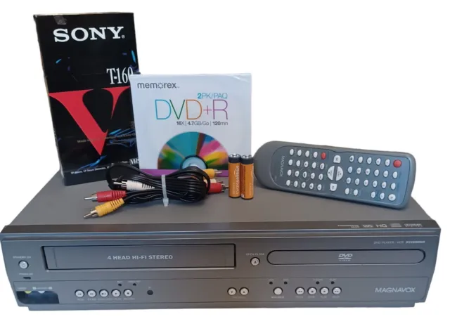Magnavox DV225MG9 DVD VCR Combo Player 4-HEAD HI-FI VHS Recorder w Remote