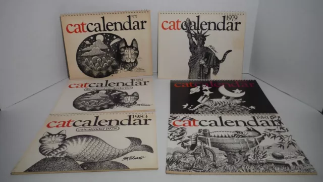6 B Kilban catcalendars 1977 1979 1980 1981 1982 1983