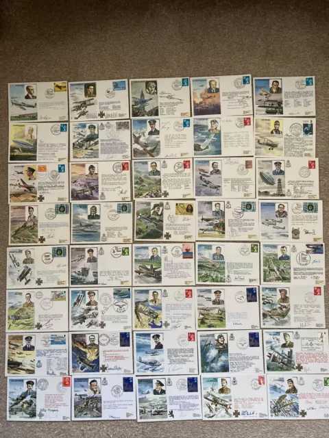 40 RAF Covers, ALL SIGNED - HISTORIC AVIATORS / PILOTS, Complete Set HA1-HA40