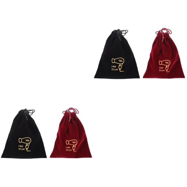 4 PCS Sac De Rangement Tissu Voyage Sacs Pour Sèche-cheveux Cadeau À Cordon