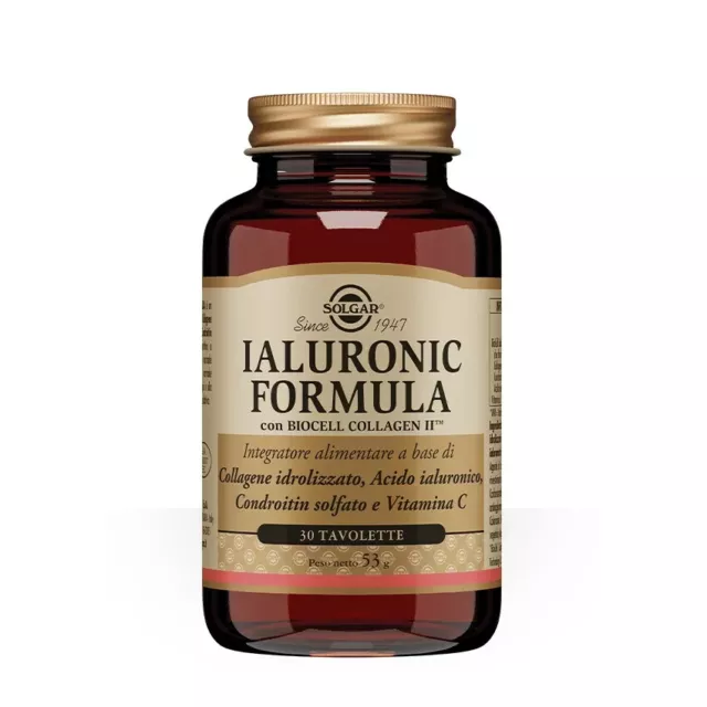 Solgar IALURONIC FORMULA Collagene Acido ialuronico Vitamina C 30 Tavolette