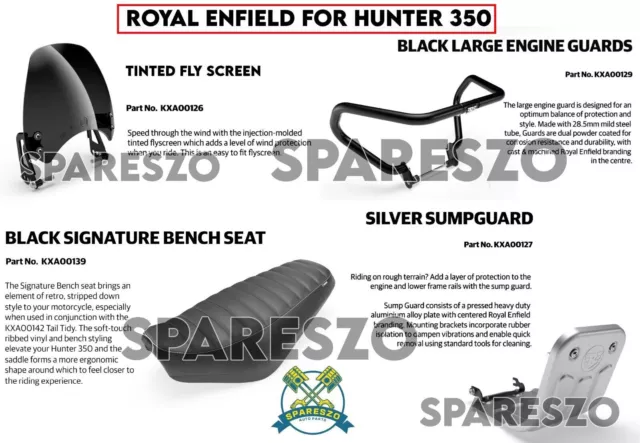 Royal Enfield "PAQUETE COMBO DE 4 PIEZAS Para Hunter 350