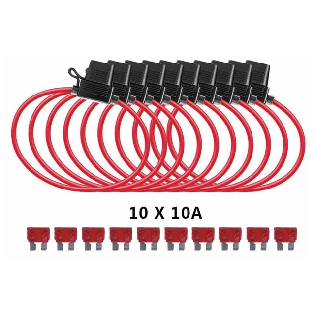 AMPIRE XSM1.5 Porte-fusible avec câble connexion 1,5 mm² + fusible (10 pièces)