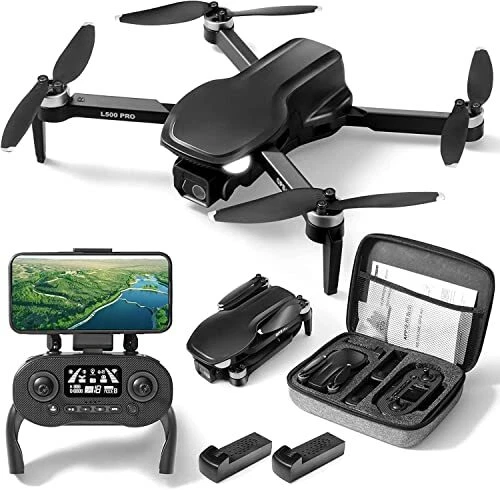 GPS 4K Drone with Camera for Adults, Brushless Motor, Circle Fly, Black