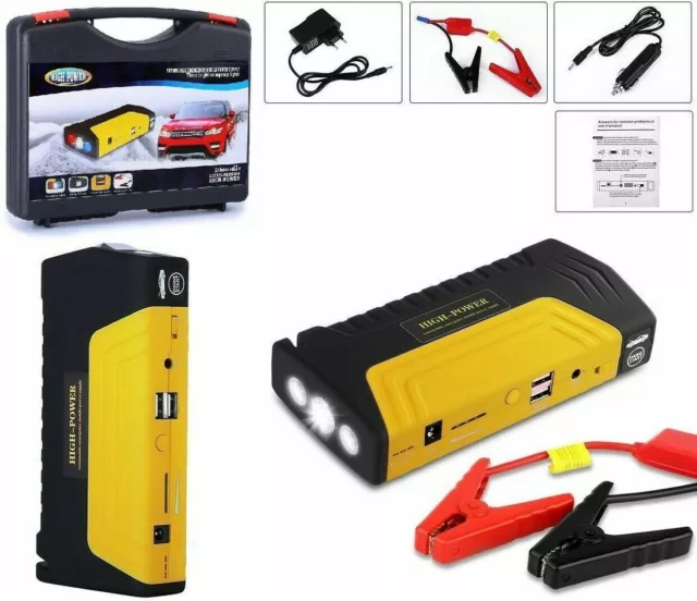 Booster Starter Avviatore batteria auto,moto,emergenza,power bank portatile 12V