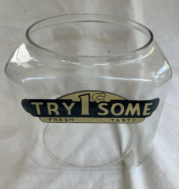 RARE Vintage Embossed A & A Glass Globe for Vintage Gumball Machine