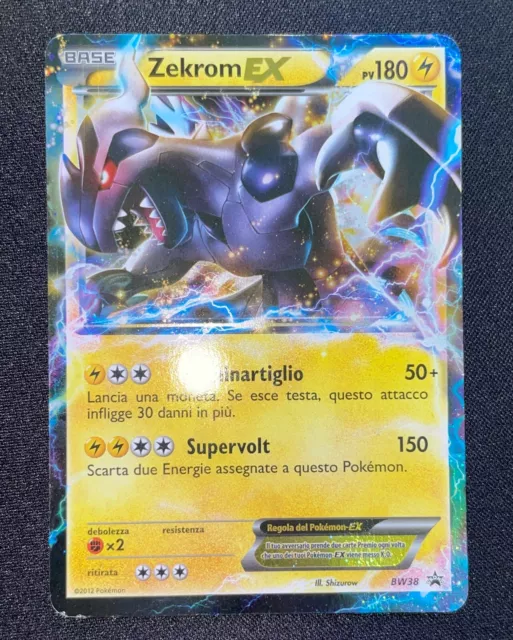 CARTA POKEMON ZEKROM FULL ART 114/114 BIANCO E NERO ITA BUONA