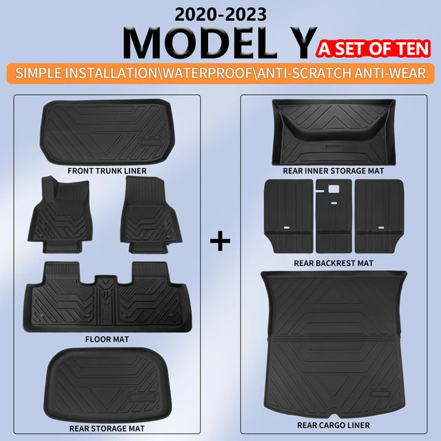 FIT 2023 TESLA Model Y Rear Trunk Mats Floor Mats TPE Material