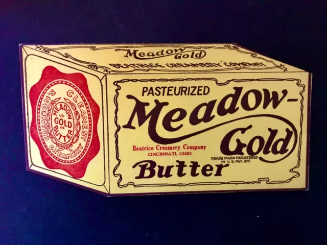 1926 Meadow-Gold Butter Diecut Ad Ink Blotter Beatrice Creamery Cincinnati Oh