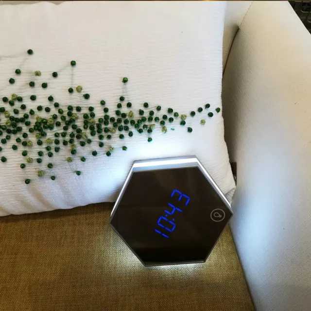 Alarm Clock Simple Digital Clock with Sounds and LED Light Mirror Thermometer